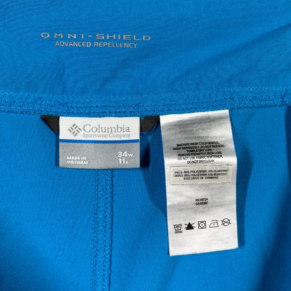 Columbia Shorts Mens 34W Blue Black Omni-Shield Advanced Repellency Colorblock - Picture 2 of 12
